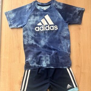 Adidas Navy Tie-Dye Tee and Shorts Set